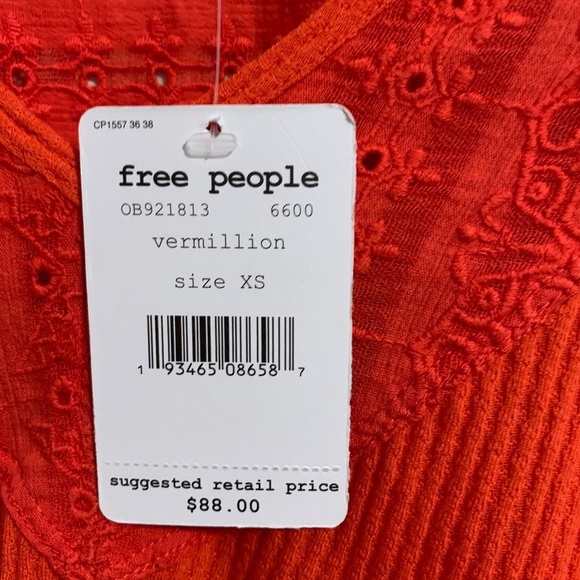 Free People Parisian Nights Top XS in Vermillion - Picture 10 of 12